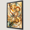 Geometric Art Poster with Brown, Blue, and Orange Circles