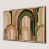 Geometric Art with Brown and Green Accents Canvas Print