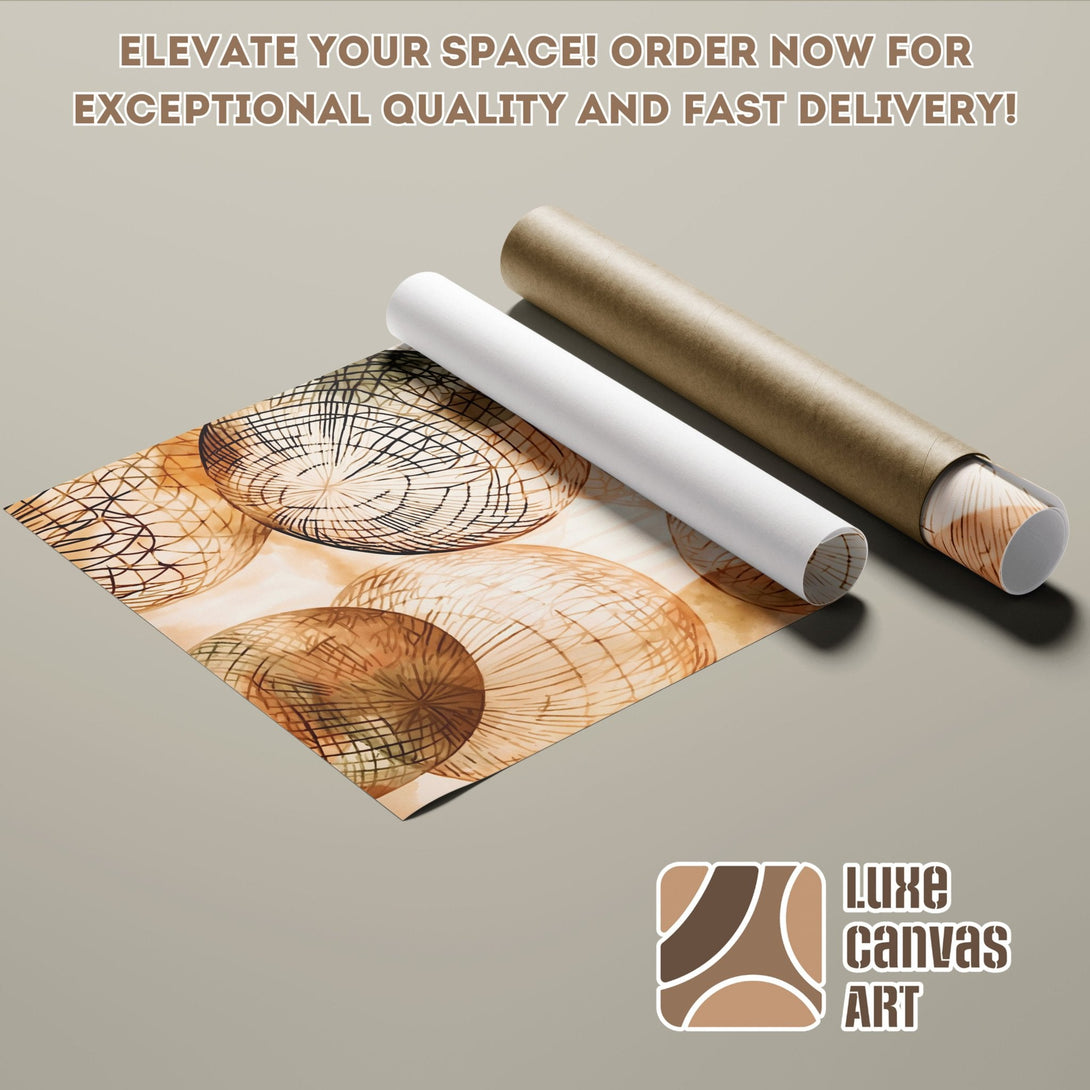 Abstract art Poster Roll in warm brown tones. Elevate your decor today!