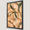Geometric Beige and Green Pattern Art Poster for Entryway