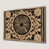 Geometric Black and Beige Mandala Canvas Print for Decor