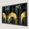 Geometric Black and Gold Art Poster with Sleek Lines