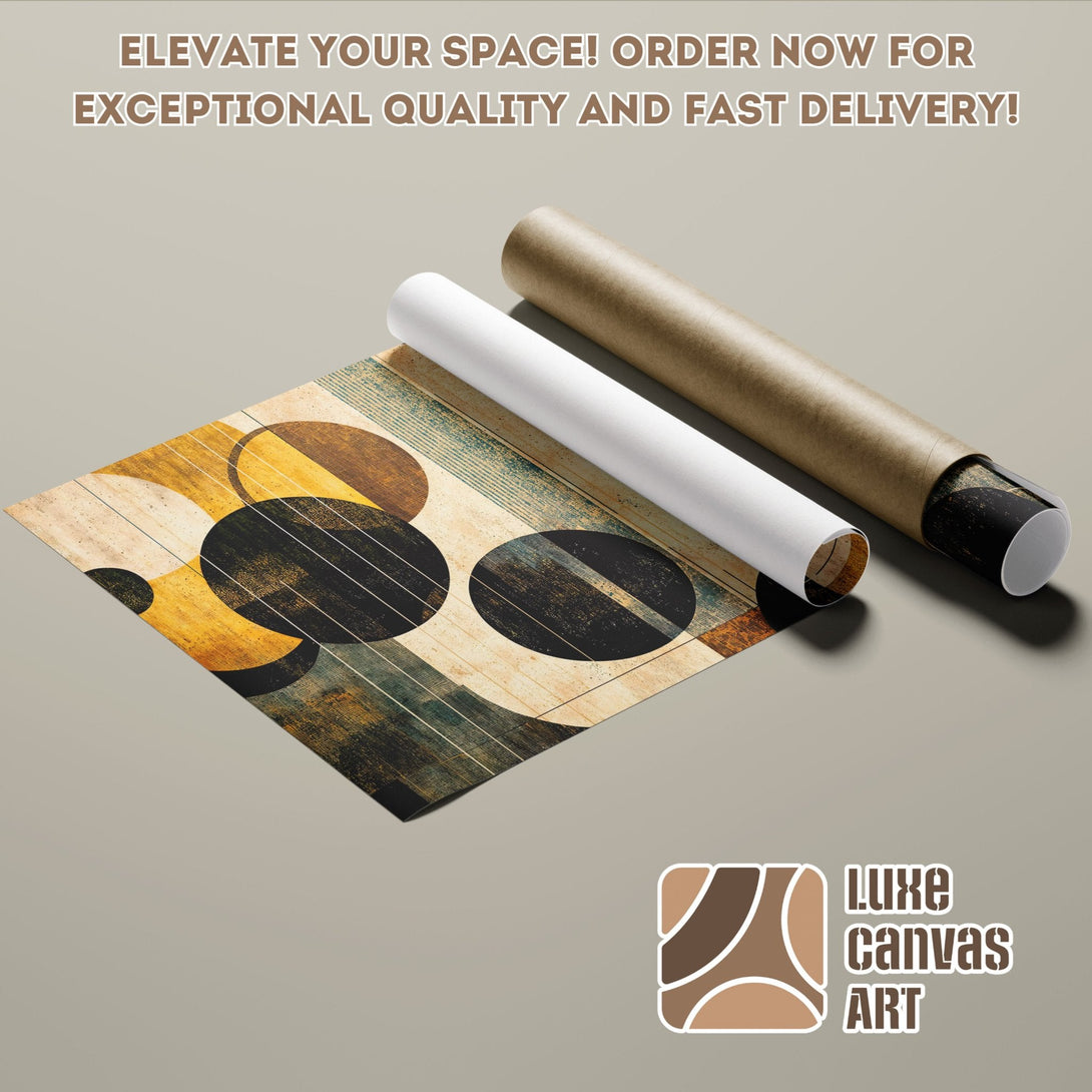 Abstract art poster roll with a warm color palette. Elevate your space today!
