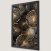 Geometric Black and Gold Circles Art Poster for Modern Decor