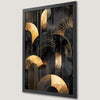 Geometric Black and Gold Lines Art Poster for Entryway