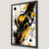 Geometric Black and Orange Art Poster for Modern Decor