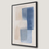 Geometric Blue and Beige Abstract Canvas Print Art