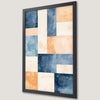 Geometric Blue and Beige Art Poster for Modern Decor