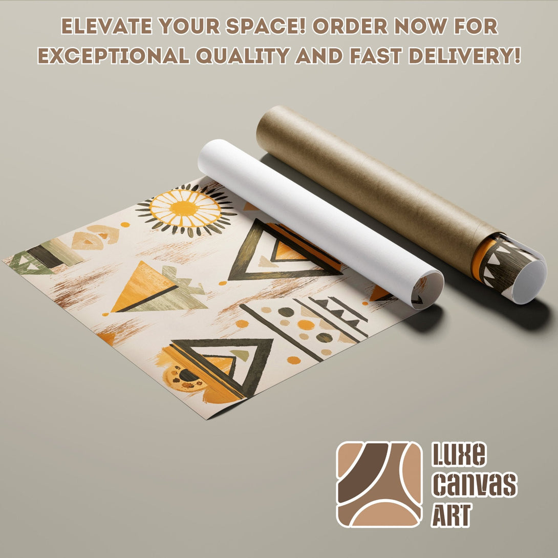 Abstract art Poster Roll in earthy tones. Modern design for your home decor. Order now!