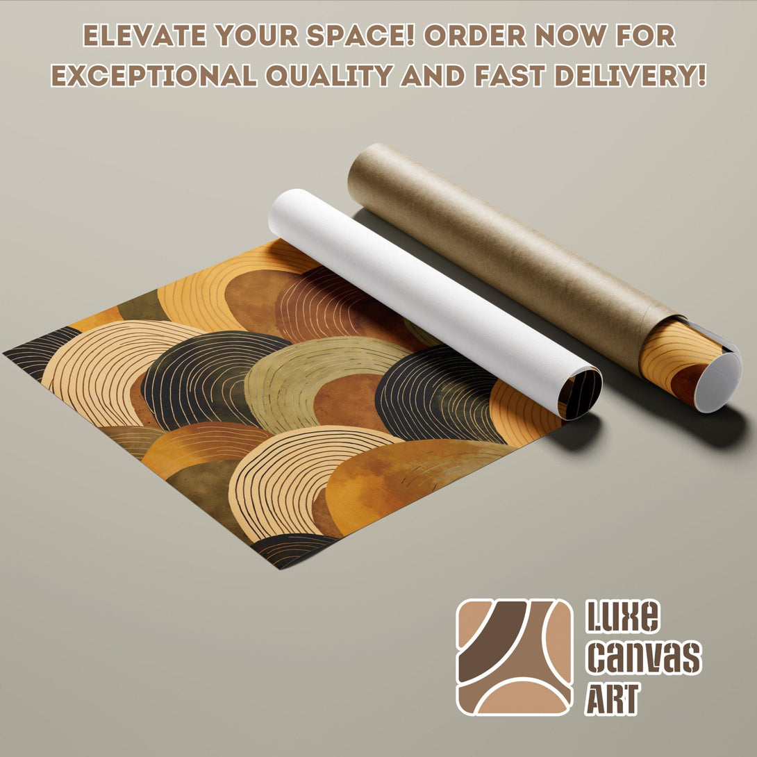 Abstract art poster roll with warm earth tones. Elevate your space with this stylish Poster!