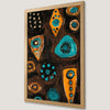 Geometric Boho Art Poster - Brown, Yellow, and Blue Wall Decor