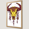 Geometric Bull Skull Art Poster - Tribal Decor for Your Walls