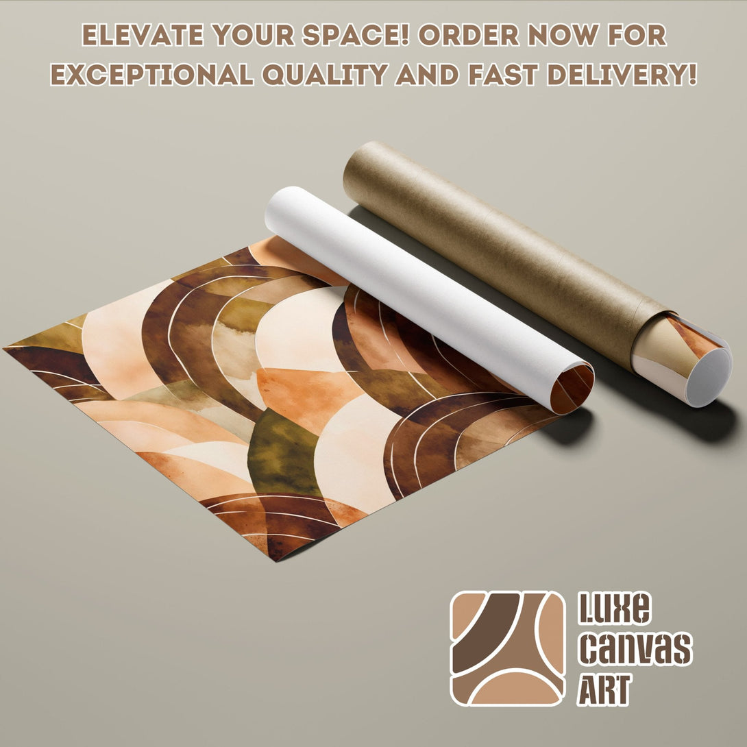 Abstract art Poster Roll in warm earth tones. Perfect wall decor for your home. Order now!