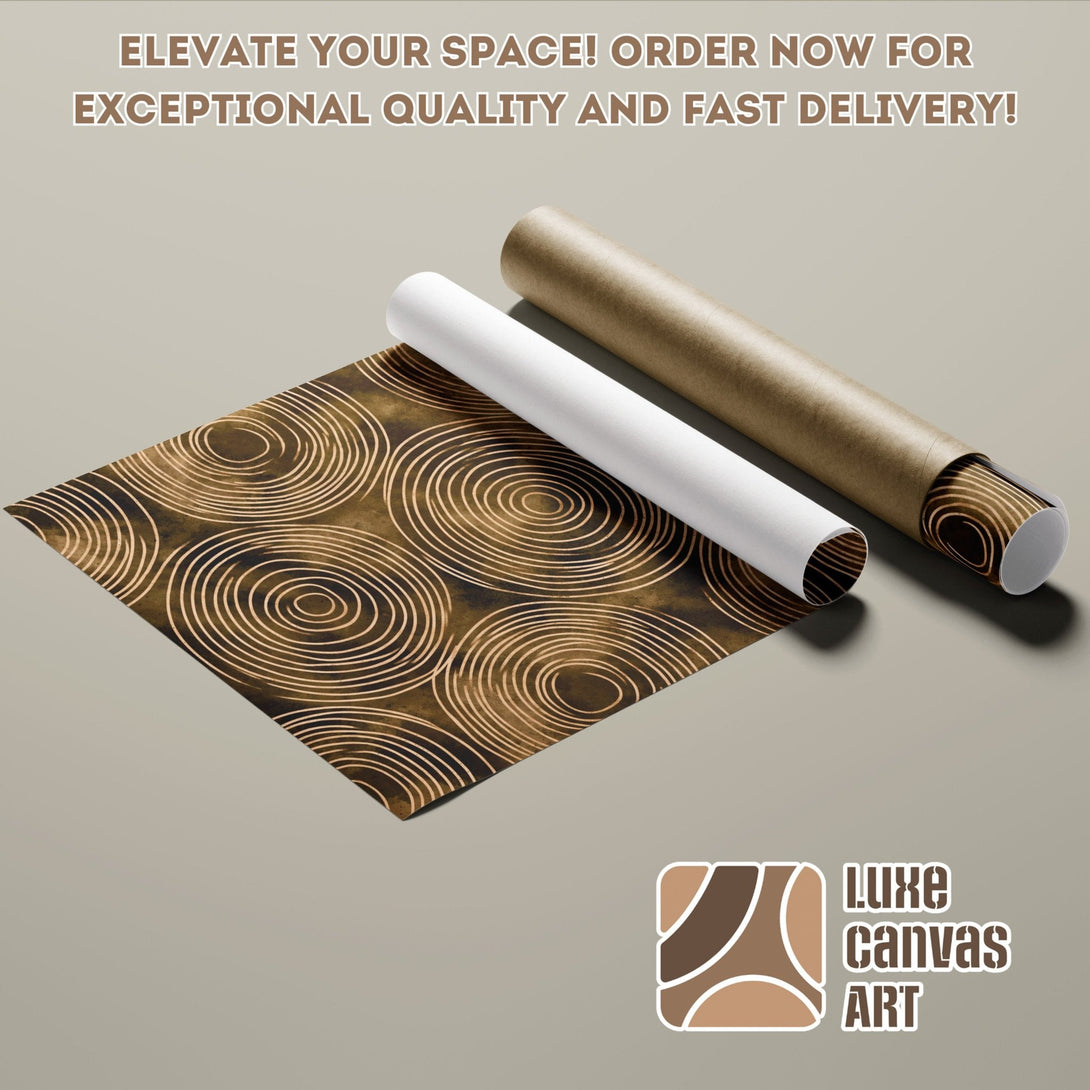 Abstract art Poster Roll with brown and gold color palette, perfect for home decor.