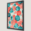 Geometric Circle Art Poster - Vibrant Turquoise and Red Design