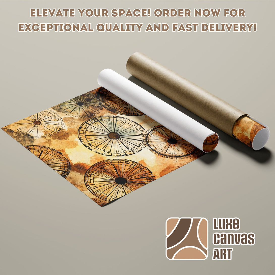 Abstract art poster roll with warm, earthy tones. Perfect wall decor. Order now!