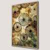 Geometric Circle Patterns Canvas Print in Beige and Green