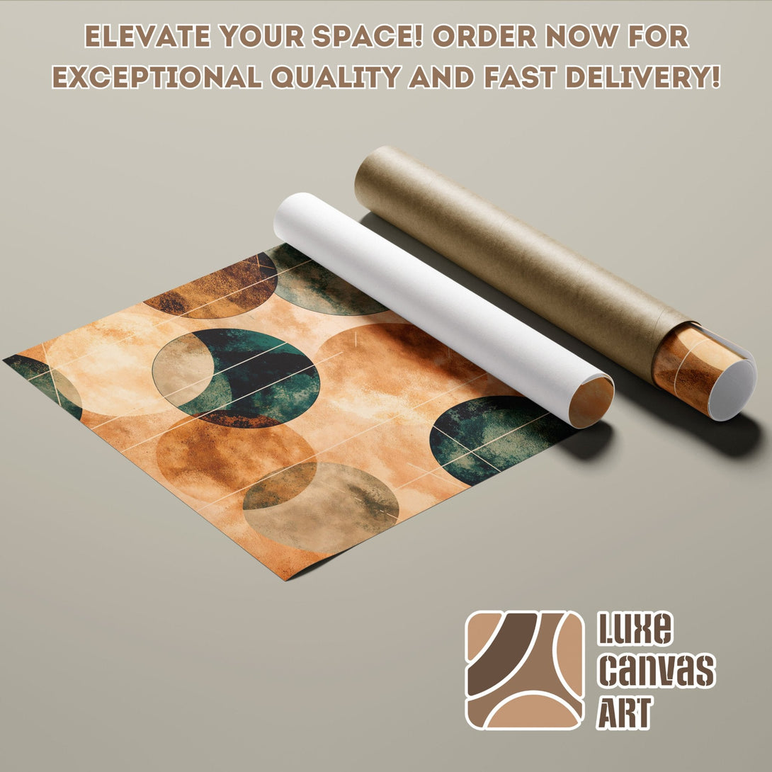 Abstract art Poster Roll in warm earth tones. Elevate your space with Luxe Canvas Art!