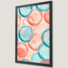 Geometric Circles Art Poster in Coral and Blue Tones