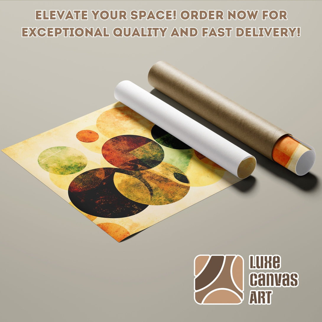 Abstract art Poster Roll with warm color palette, ready to elevate your space. Order now!