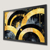 Geometric Circles Art Poster with Black and Gold Accents