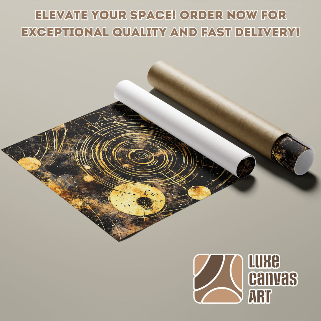 Abstract gold and black Poster Roll. Elevate your space with exceptional art! Fast delivery.