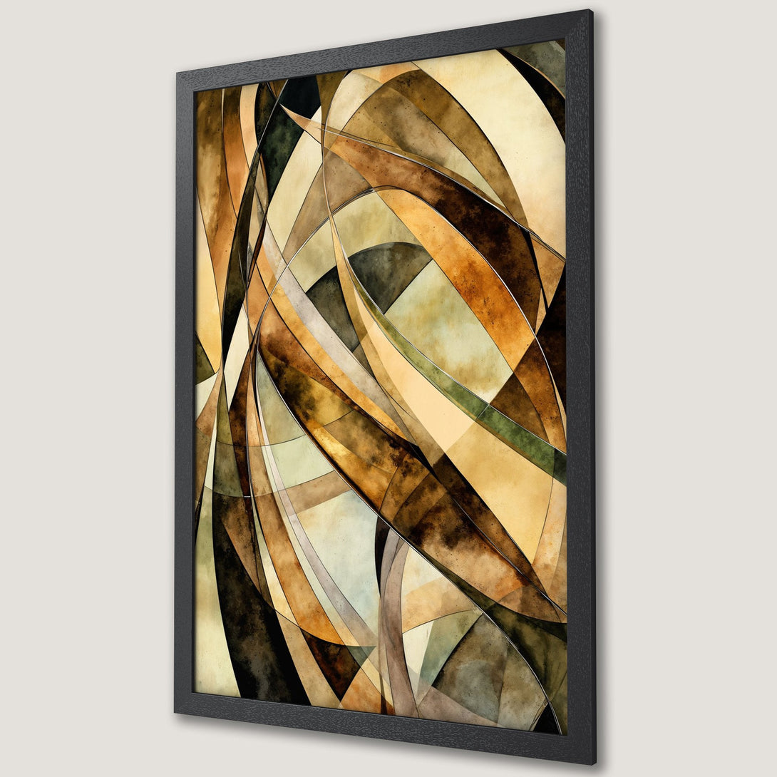 Framed Poster featuring abstract watercolor art with warm earth tones. Modern wall decor for your home.