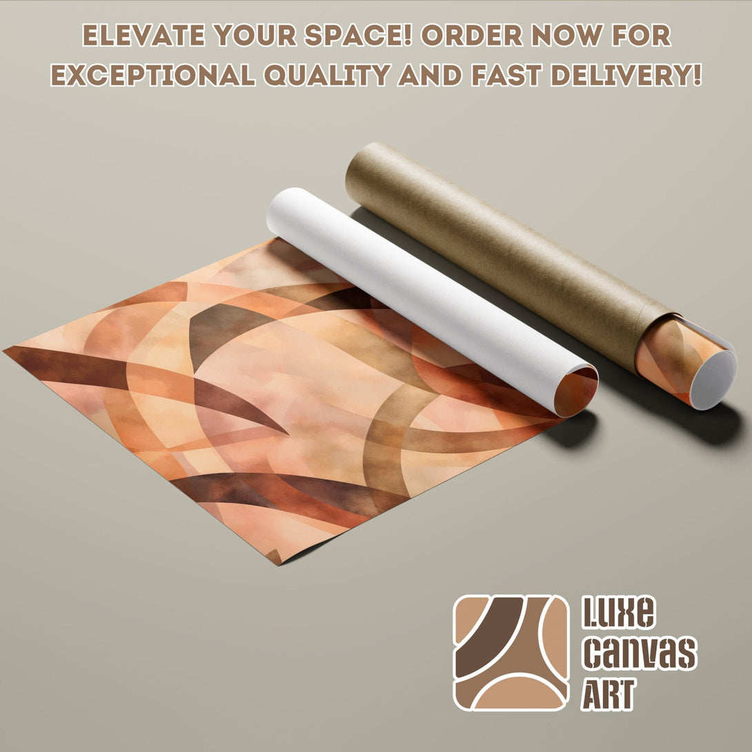 Abstract art poster roll in warm earth tones. Elevate your space with this stylish poster!