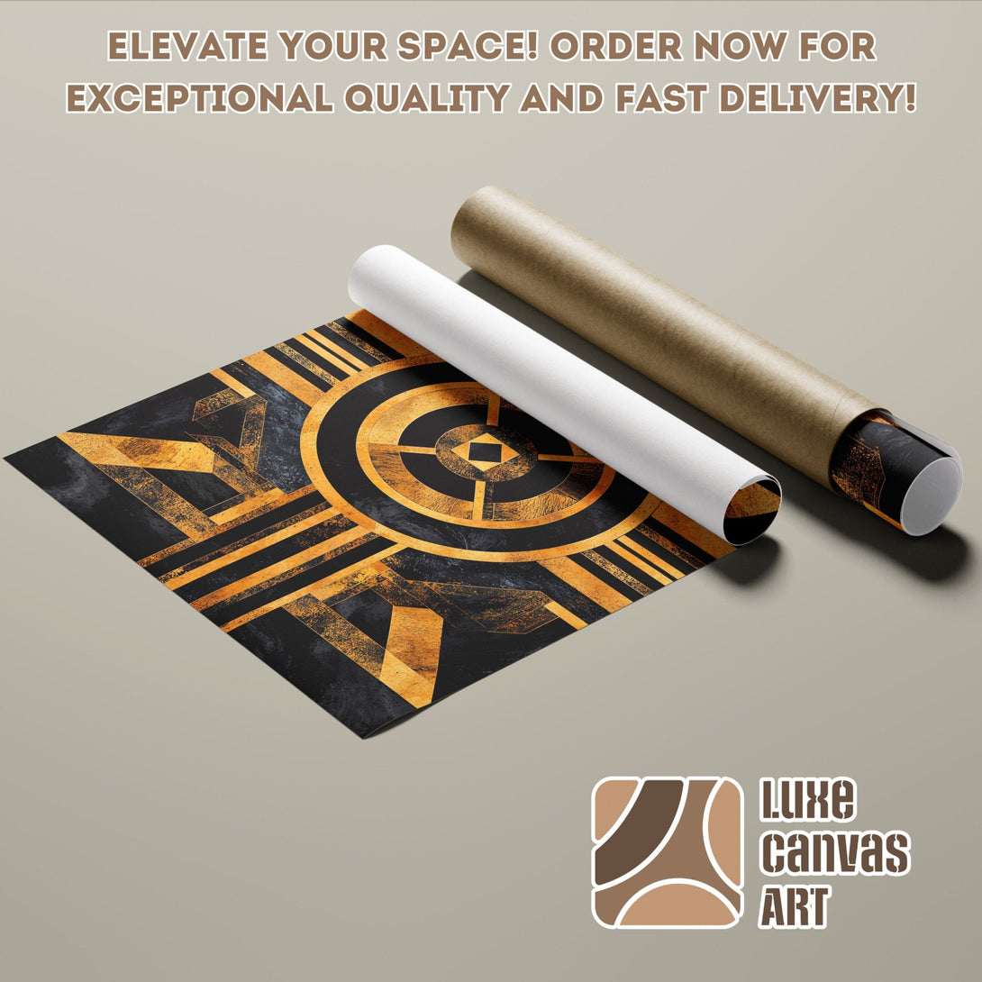 Art Deco Poster Roll in black and gold. Elevate your space with exceptional quality art.