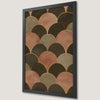 Geometric Green and Brown Art Poster with Gold Accents