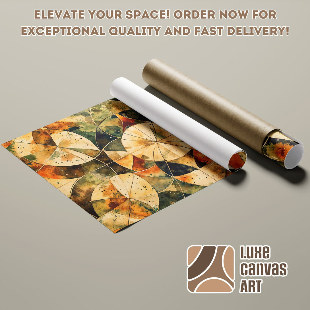 Abstract art Poster Roll in warm earth tones, perfect for home decor. Shop now!