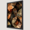 Geometric Layered Art Poster in Brown and Green Tones