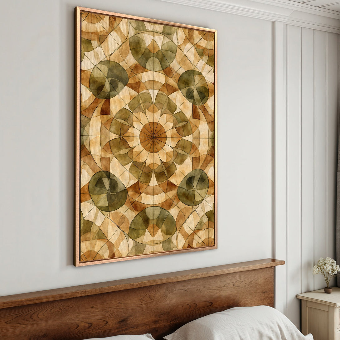 Framed Wall Art: Abstract watercolor print in warm earth tones. Adds a touch of elegance and style to any room. Shop now for unique wall decor!