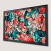 Geometric Mosaic Art Poster - Bold Red and Blue Design for Modern Decor