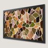 Geometric Mosaic Art Poster in Beige, Green, and Brown