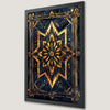 Geometric Navy and Gold Art Poster for Modern Living