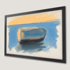 Geometric Ocean Art Poster with Soft Pastel Colors