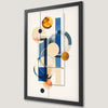 Geometric Pastel Art Poster | Blue, Gold, and Beige Design
