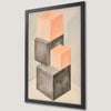 Geometric Pastel Cubes Art Poster for Modern Decor