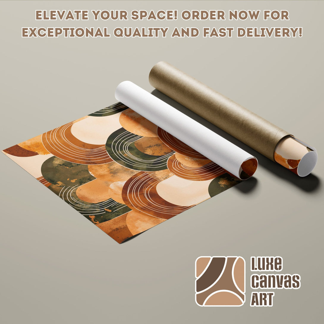 Abstract art poster roll in warm earth tones. Elevate your space with this stylish Poster!