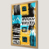 Geometric Pattern Art Poster - Yellow, Blue, Black Design