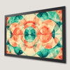 Geometric Red and Green Art Poster for Bedroom Wall