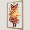 Geometric Red Fox Art Poster for Boho Home Decor