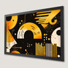 Geometric Shapes Art Poster in Black and Orange for Modern Decor