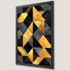 Geometric Shapes Art Poster in Black, Gold, and Gray