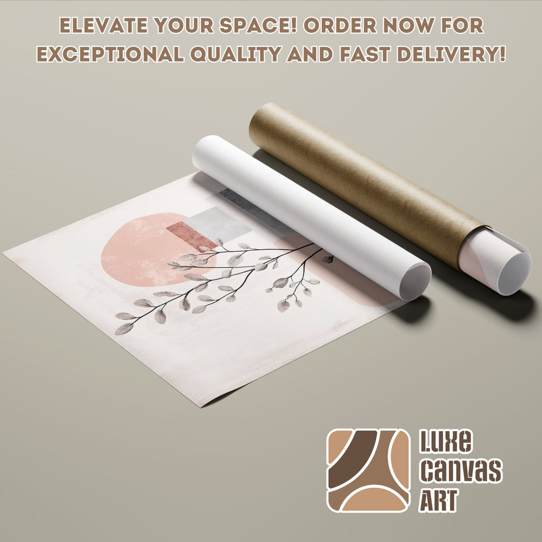 Abstract art Poster Roll with neutral color palette. Perfect for modern home decor. Elevate your space with Luxe Canvas Art!
