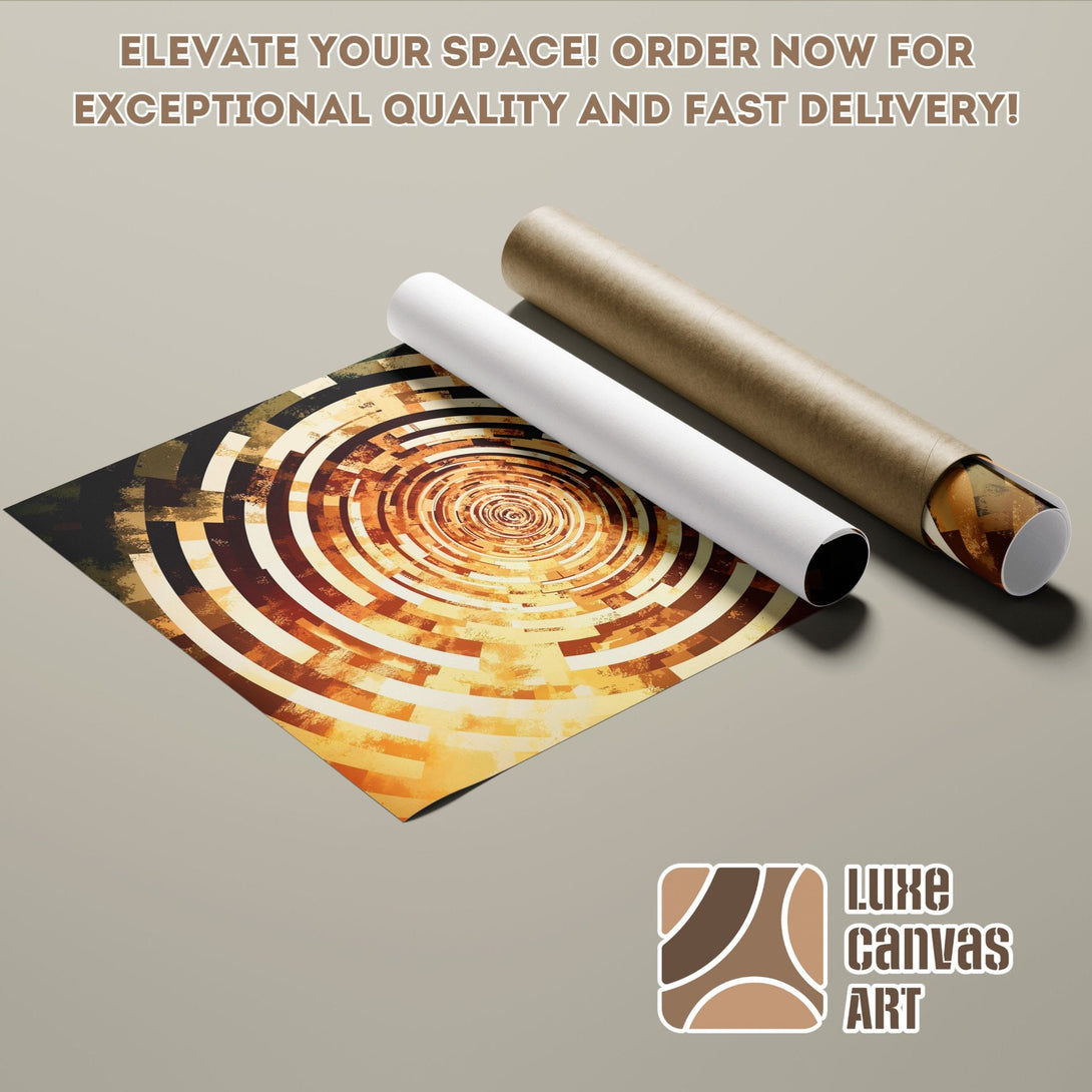 Abstract art poster roll with warm earth tones. Elevate your space with this unique poster!