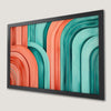 Geometric Teal and Coral Art Poster for Modern Decor