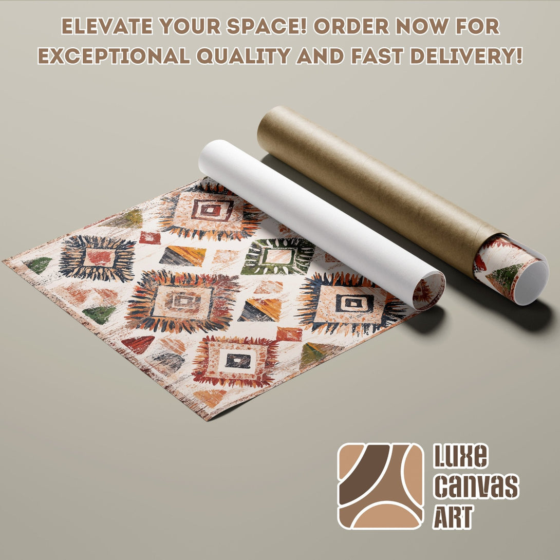 Poster Roll featuring an abstract, colorful design. Enhance your decor with this stylish art print in warm tones. Order now!