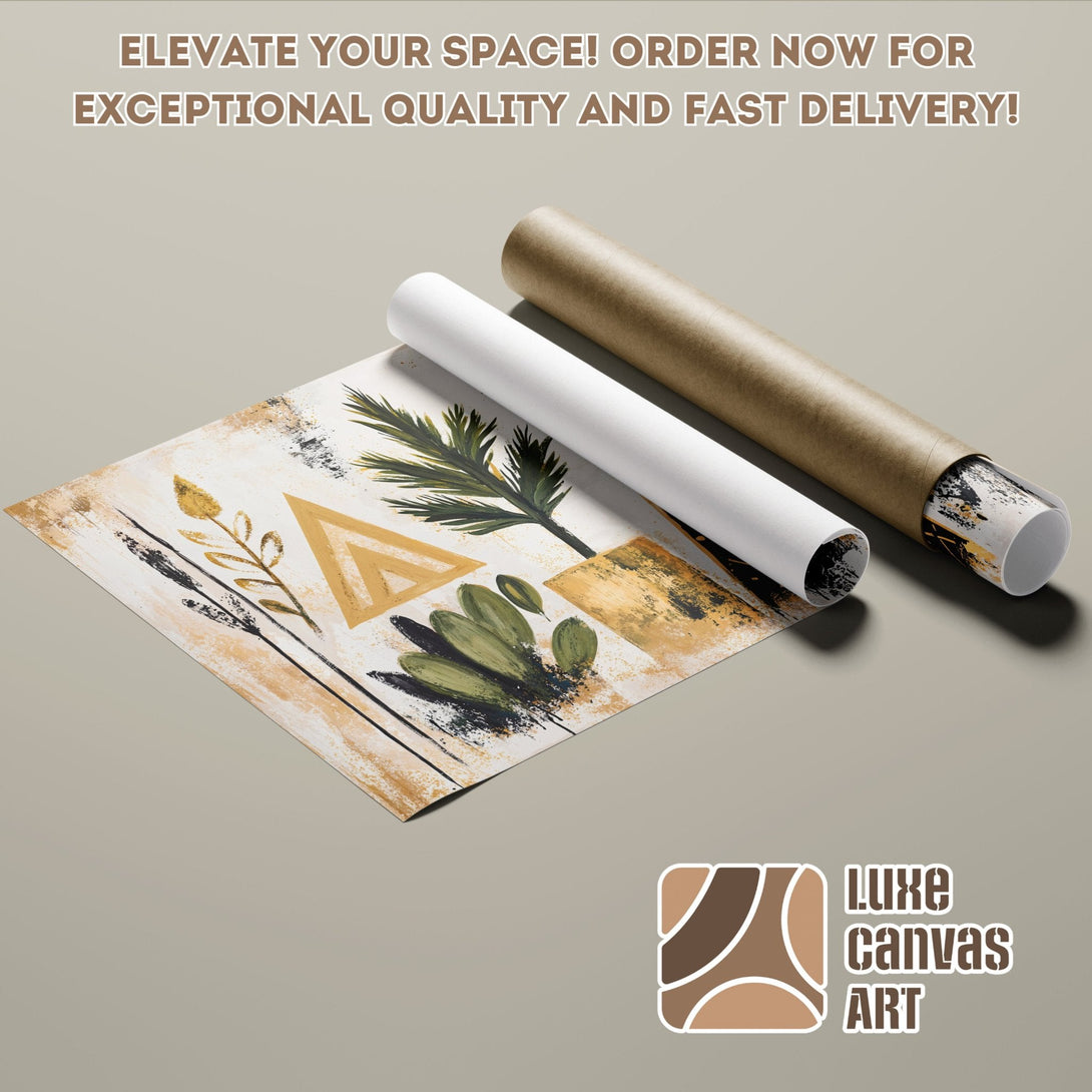 Abstract art Poster Roll in neutral tones. Elevate your space with modern art! Order now!